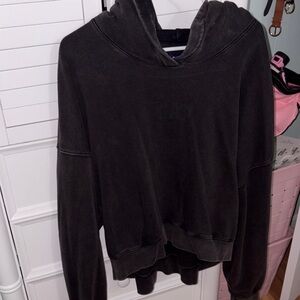 GAP Black Wash Cropped Hoodie